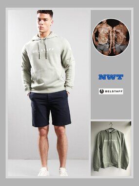 Belstaff 1924 - Pullover Hooded Sweat - Laurel Green (M)
